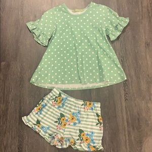 Millie Loves Lillie 2 piece mint floral set